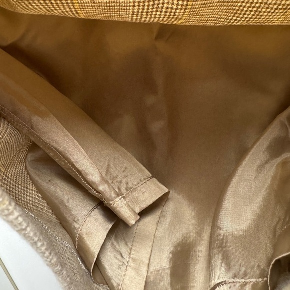 AKRIS PUNTO Tan Sleeveless Check Wool Midi Dress Size Medium - Picture 13 of 16